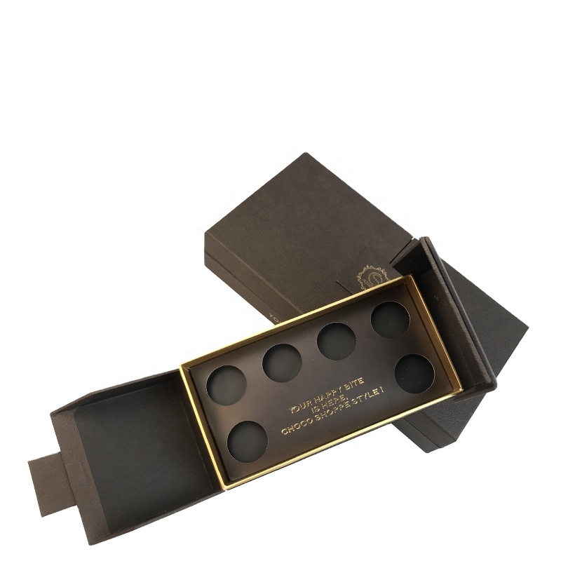 Χονδρική προσαρμοσμένη πολυτελή μαύρη σοκολάτα μπαρ συσκευασίας για κουτί δώρου